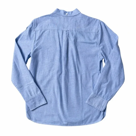 J.Crew Classic Fit Chambray Button Down Shirt Blue Size 6 - Picture 2 of 4